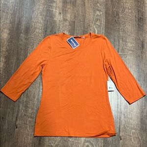 NWT Women’s Petite Small Tahari Orange Top.